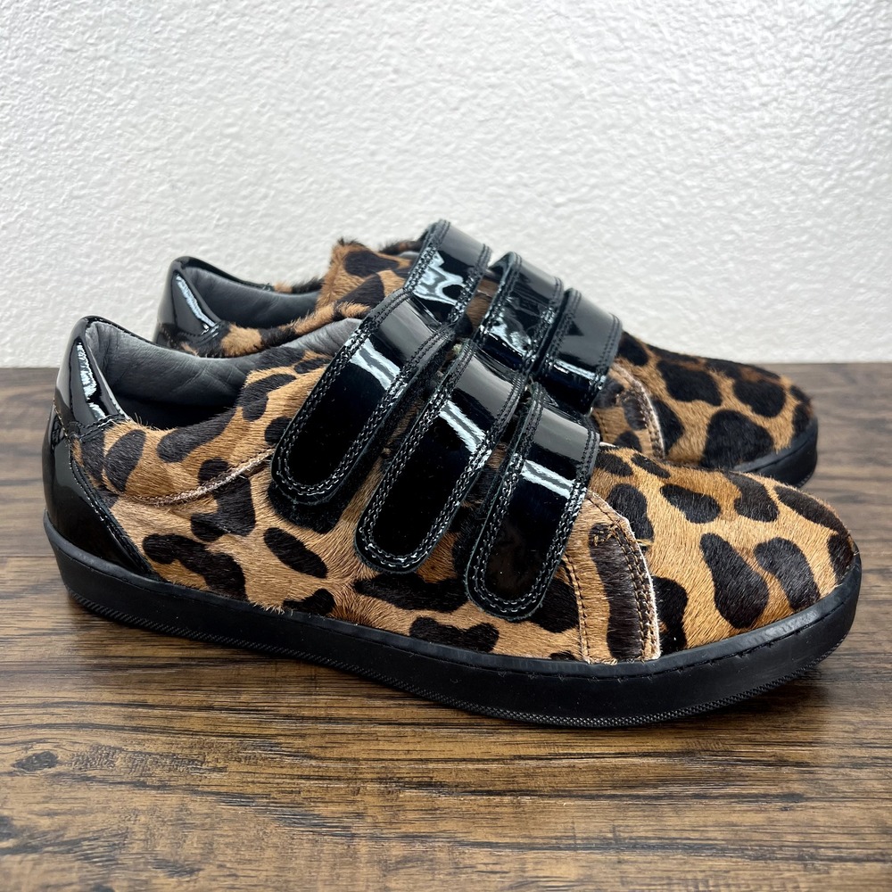 Blublonc Womens Size 35 US 5 Sneakers Calf Hair Animal Print Cheetah‎ Leopard